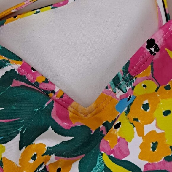 Anne Cole Size Large Orange Floral Tankini Top Adj Straps Removable Padding NWT - Picture 5 of 15